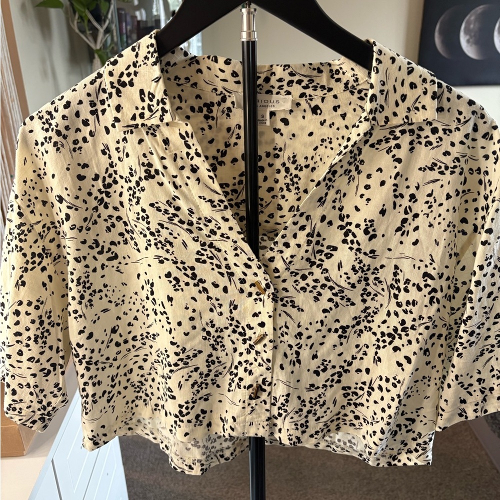 Stylish white and Black Spotted Blouse